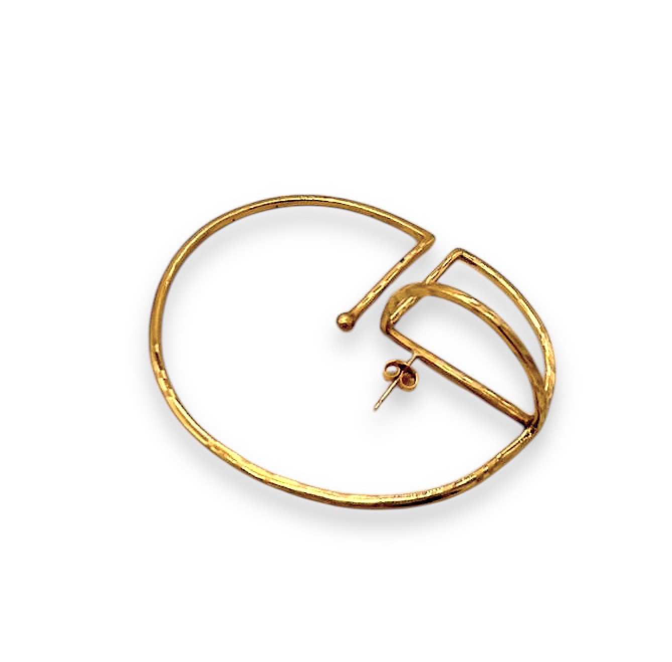 Pac-Man Ear Cuff Single Earring Brass